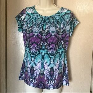 LN - Worthington Multicolored Snake Print Top PM